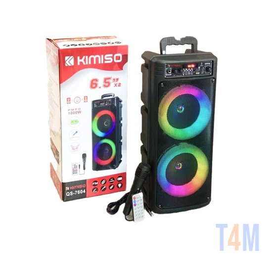 SPEAKER KIMISO QS-7604 6.5" X 2 WITH MICROPHONE AND REMOTE 